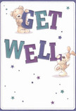 This delightful get well card, thoughtfully crafted in the spirit of Sydenham's welcoming neighbourhoods, features two endearing companions-a teddy bear and a puppy-who seem ready to leap from the creamy, clean page with their heartfelt message. The bold, colourful lettering of 'Get Well,' painted in vibrant indigo and teal, provides an uplifting focal point, invoking the kind of cheerful vibrancy found in Sydenham's blooming gardens each spring. Starlight motifs in shades of blue and purple twinkle across the background, lending the card a whimsical, hopeful presence. Every detail, from the bear's soft, huggable fur to the puppy's floppy, inviting ears, is rendered to evoke a sense of tactile comfort-much like the tender embrace that comes with a fresh bouquet from Sydenham Florist. The whole scene radiates optimism and gentle care, offering a heartfelt dose of encouragement to anyone on the mend. It's a small but powerful reminder that in Sydenham, a simple gesture can make a world of difference: sharing warmth, comfort, and the promise of brighter days ahead.